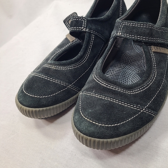 Legero Ladies Black Suede Mary Jane velcro comfort shoes UK SIZE 6/ US 8 - Picture 4 of 7